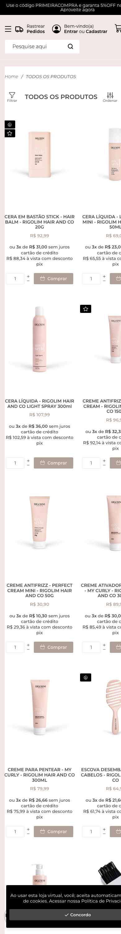 Categoria no mobile com coluna cortada